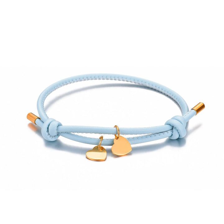 DOUBLE HEART LEATHER BRACELET
