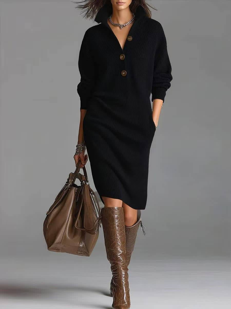 ROSAMUNDINA button-up jumper dress
