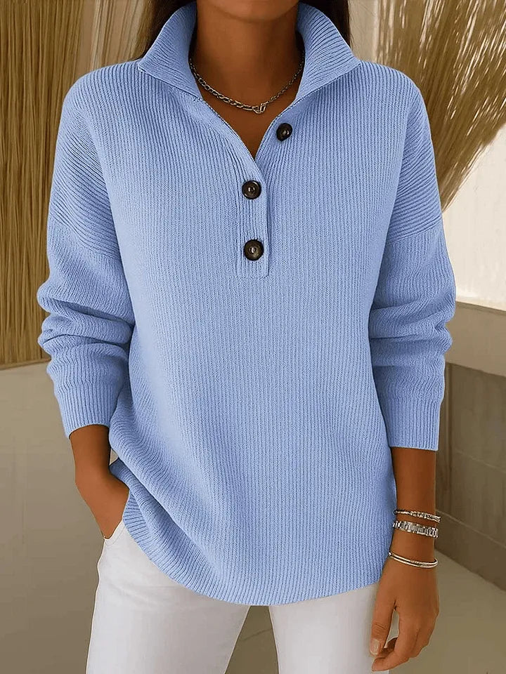 ANNIKA | V-Neck Polo Jumper