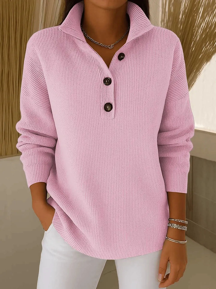 ANNIKA | V-Neck Polo Jumper