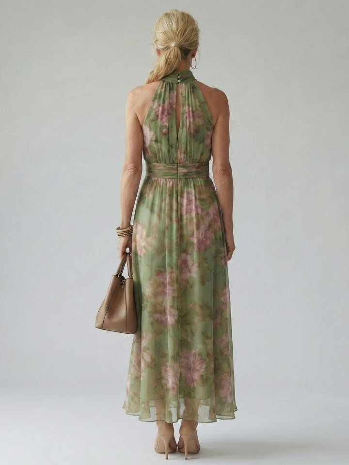 Nerida halter midi dress detail