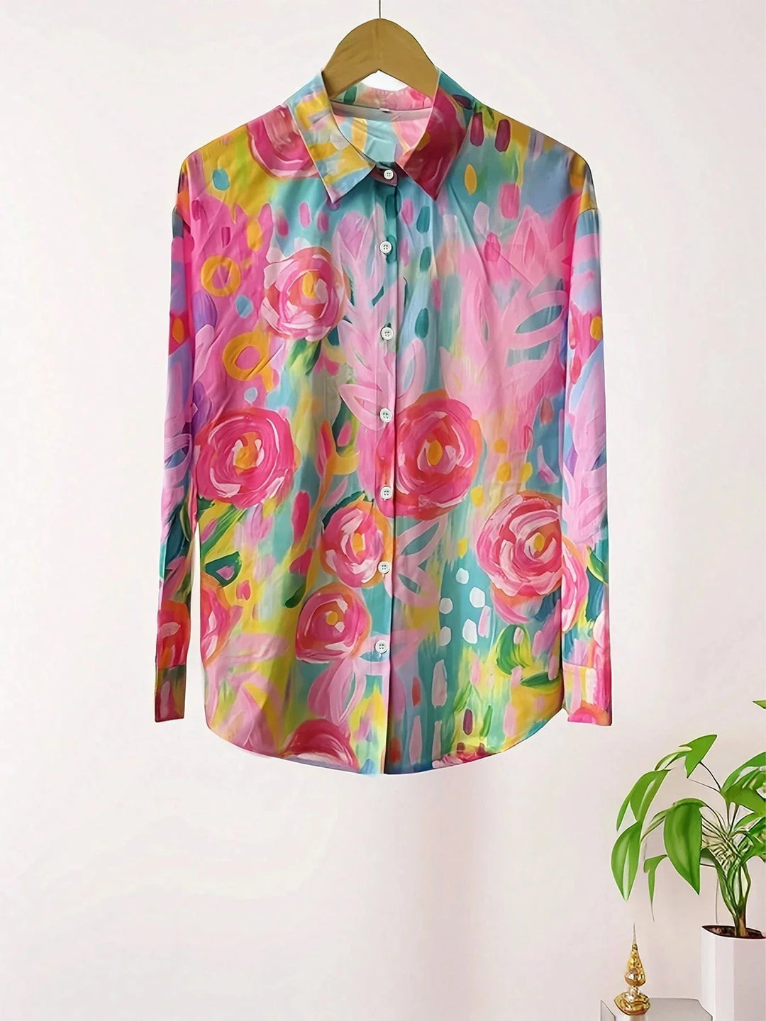 Talia | Abstract Print Button Blouse
