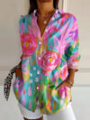 Talia | Abstract Print Button Blouse