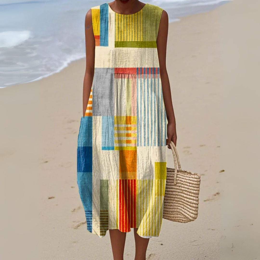 Marielle | Vibrant Geometric Summer Dress Carol & Margaret Wilmington
