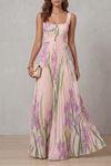 Vivienna | Watercolour Pleated Maxi Dress