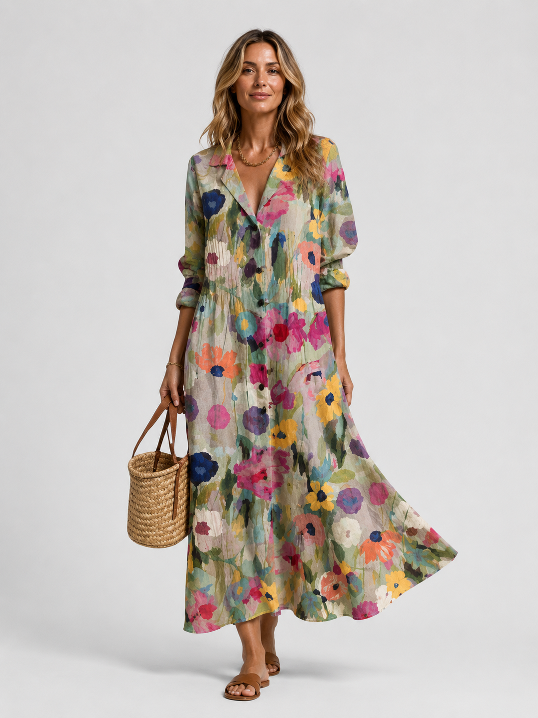 Elodie | Printed Shirt Dress