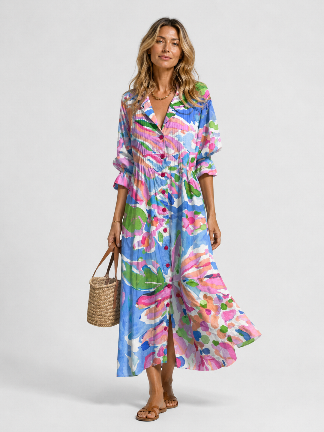 Elodie | Printed Shirt Dress