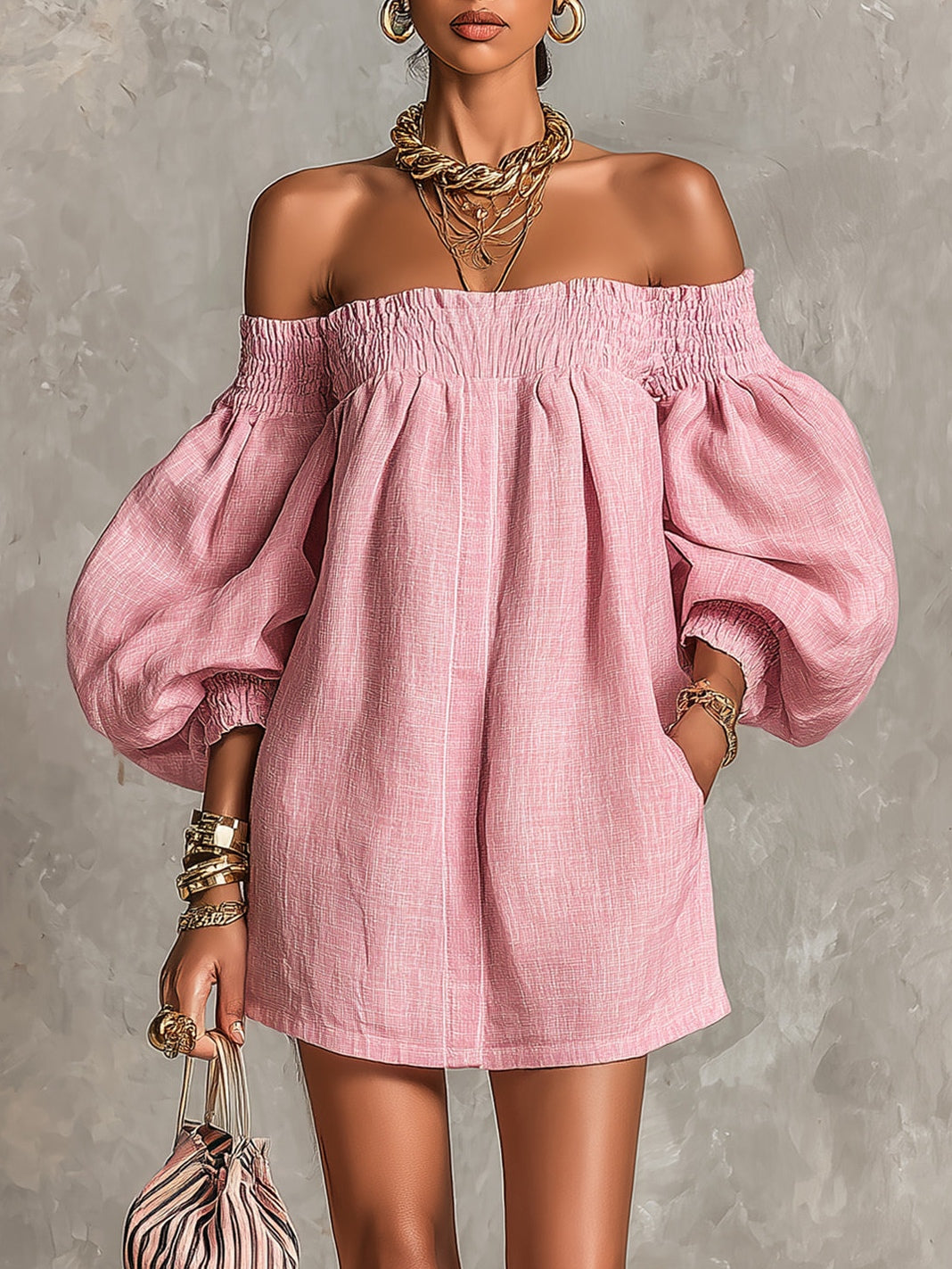 Adelaide | Off-Shoulder Puff-Sleeve Mini Dress
