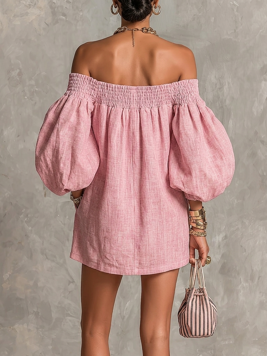 Adelaide | Off-Shoulder Puff-Sleeve Mini Dress