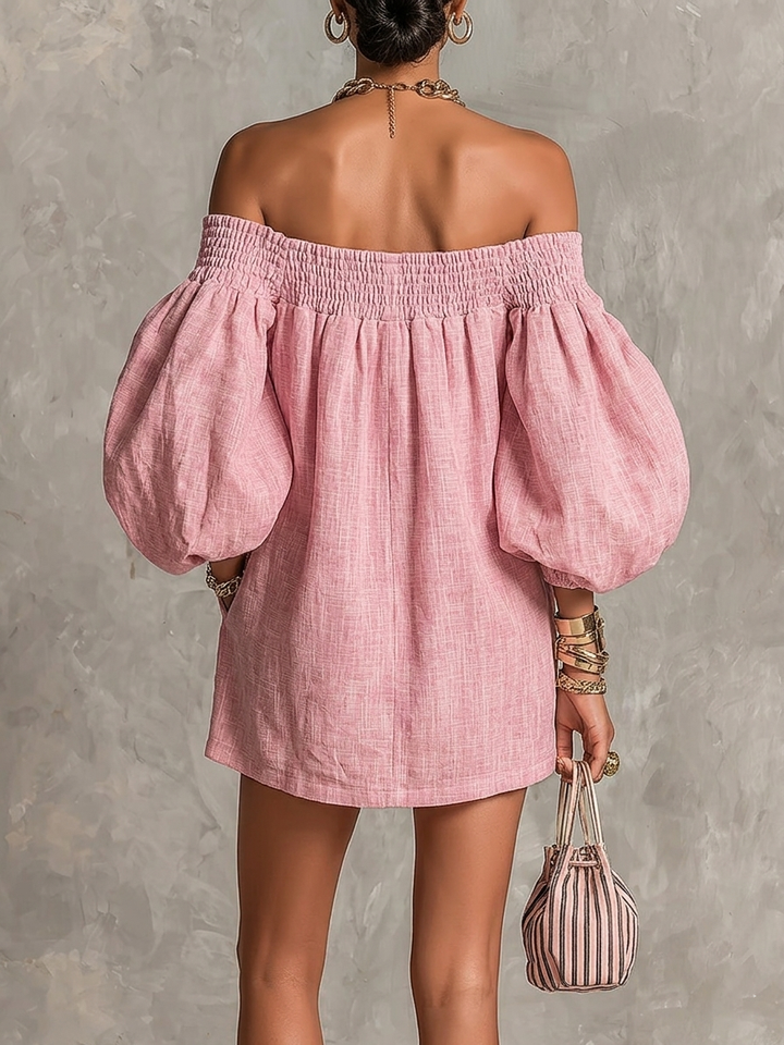 Adelaide | Off-Shoulder Puff-Sleeve Mini Dress