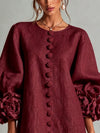 Camellia | Rosette-Cuff Mini Dress