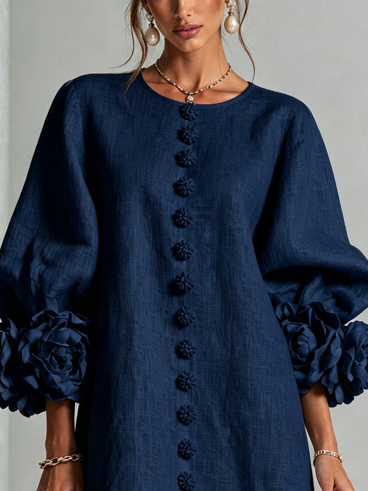 Mabelle | Rosette-Cuff Mini Dress