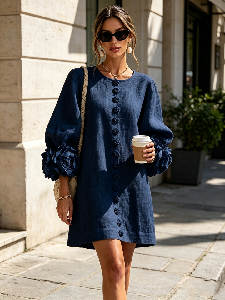 Janet | Floral Button-Down Mini Dress