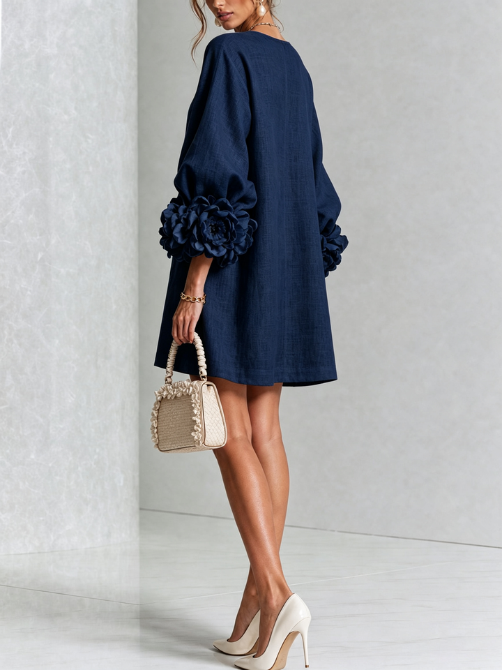 Mabelle | Rosette-Cuff Mini Dress