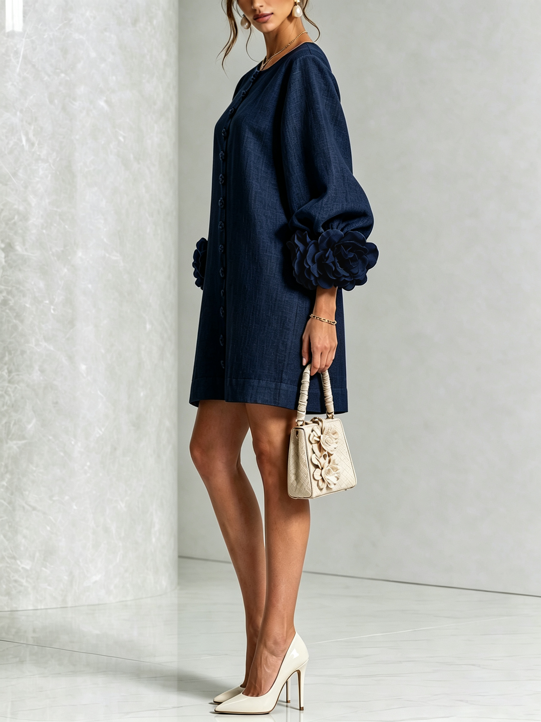 Janet | Floral Button-Down Mini Dress