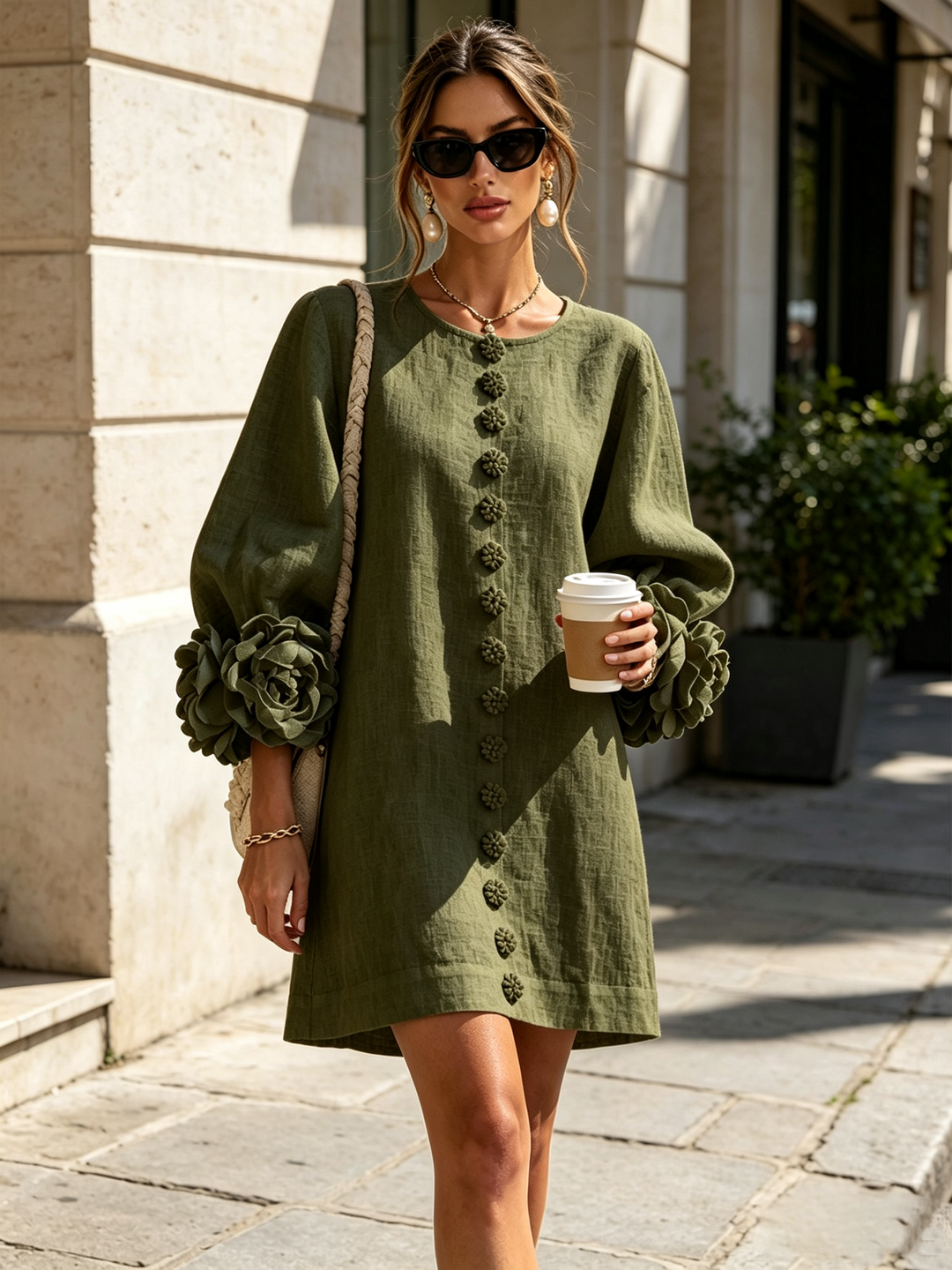 Janet | Floral Button-Down Mini Dress