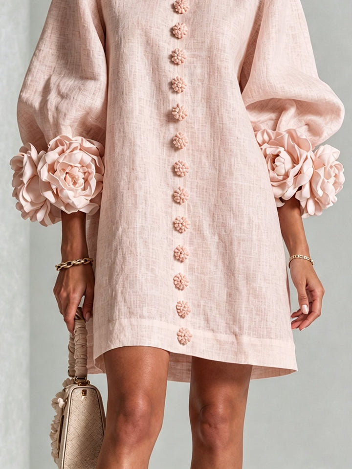 Edwina | Floral-Trimmed Statement Mini Dress
