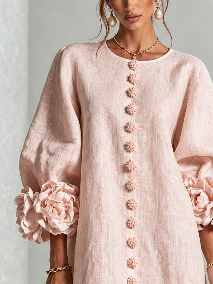 Edwina | Floral-Trimmed Statement Mini Dress