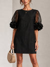 Zelda | Floral-Cuff Puff-Sleeve Mini Dress