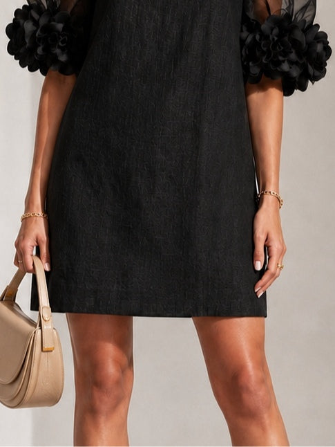 Zelda | Floral-Cuff Puff-Sleeve Mini Dress