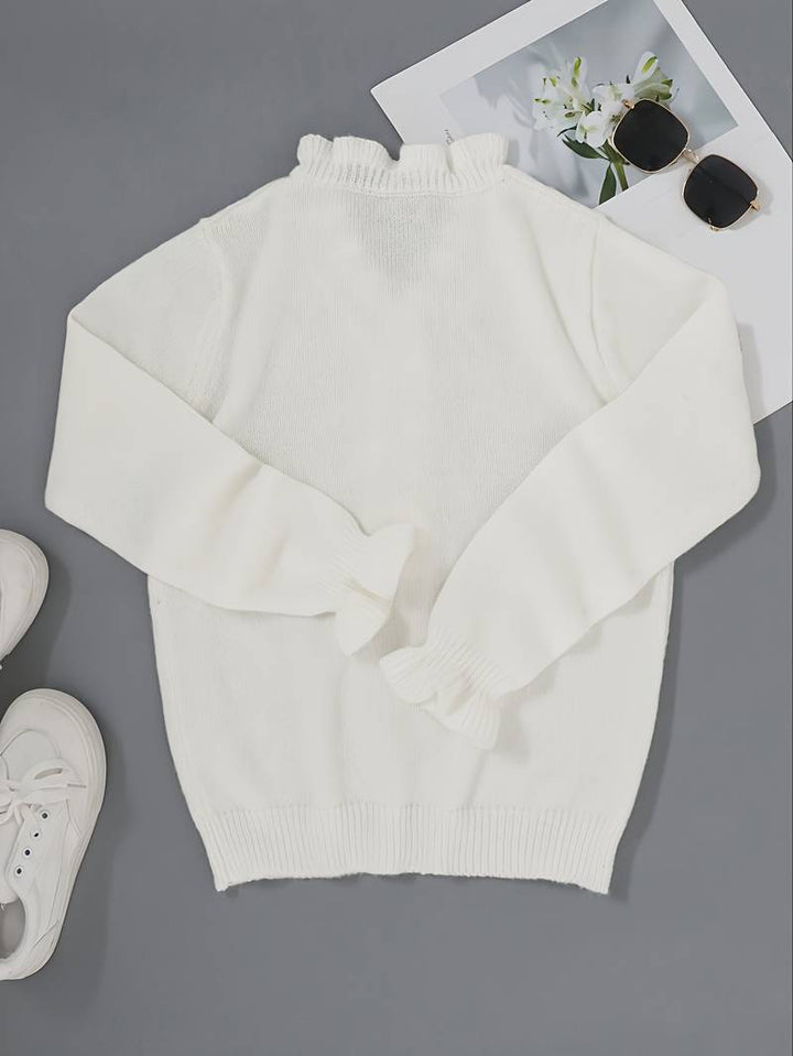 Mara | Plain Jumper With V-Neck and Buttons