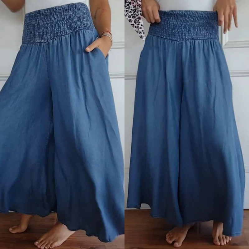 BLYTHE wide-leg trousers blue