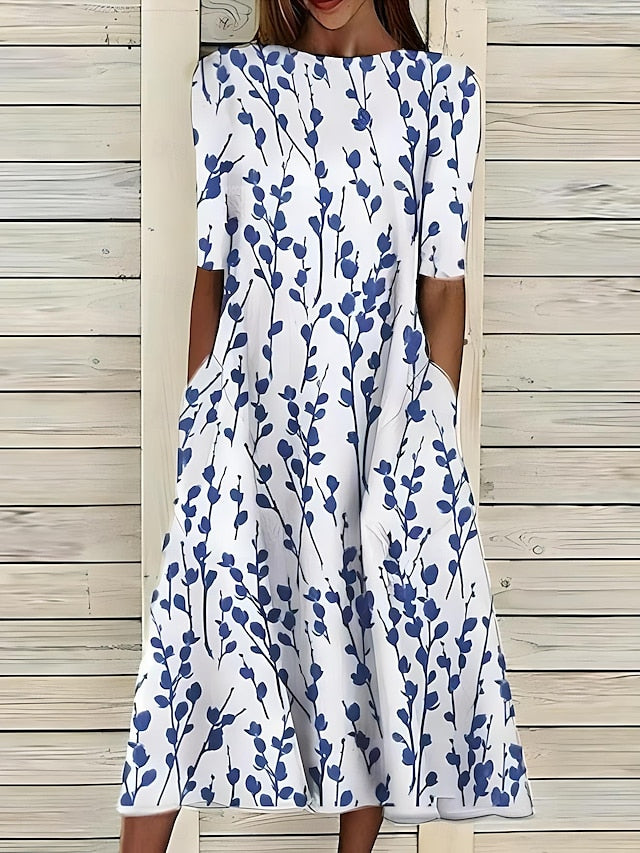 Nancy | Coastal Floral Midi Dress