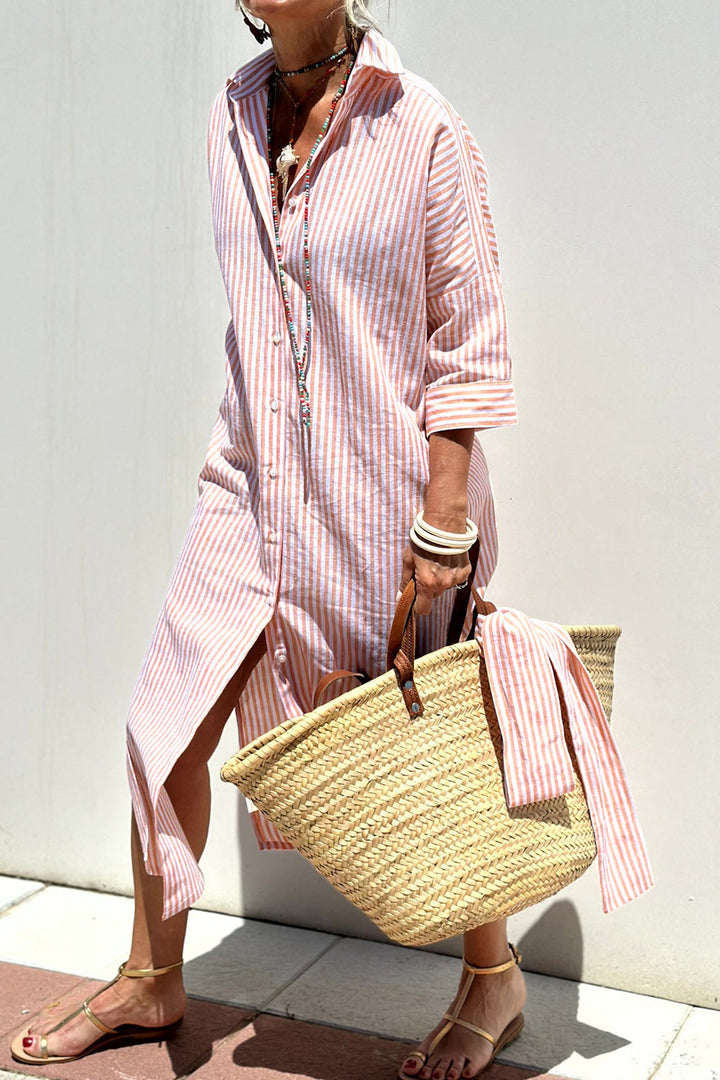 Glenys | Timeless Striped Shirt Dress with Elegant Comfort