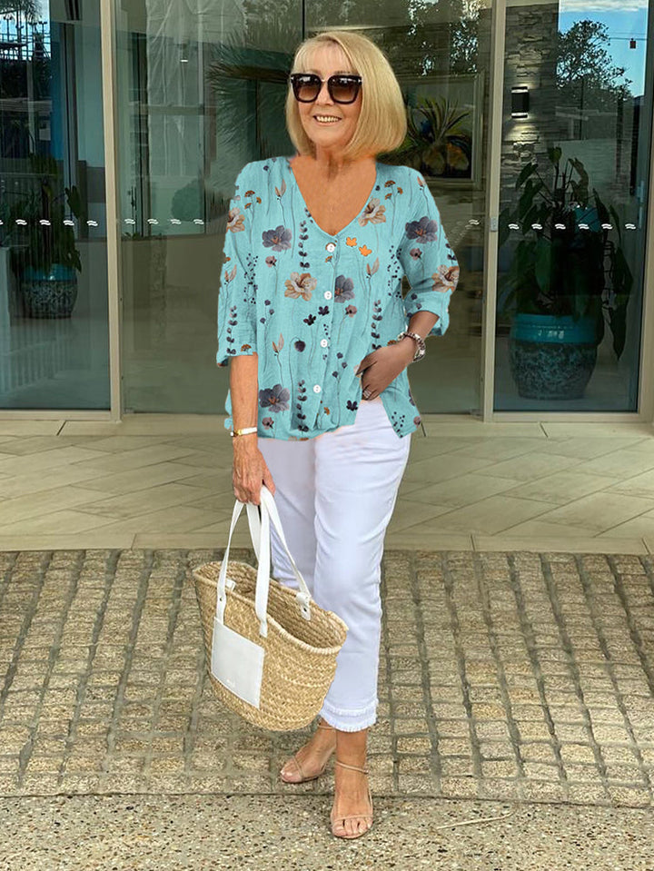 FRANCES | Elegant Floral Blouse
