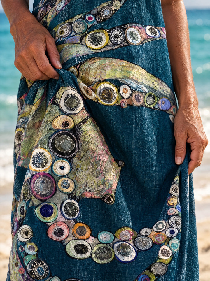 Coraline Ocean Octopus Midi Dress