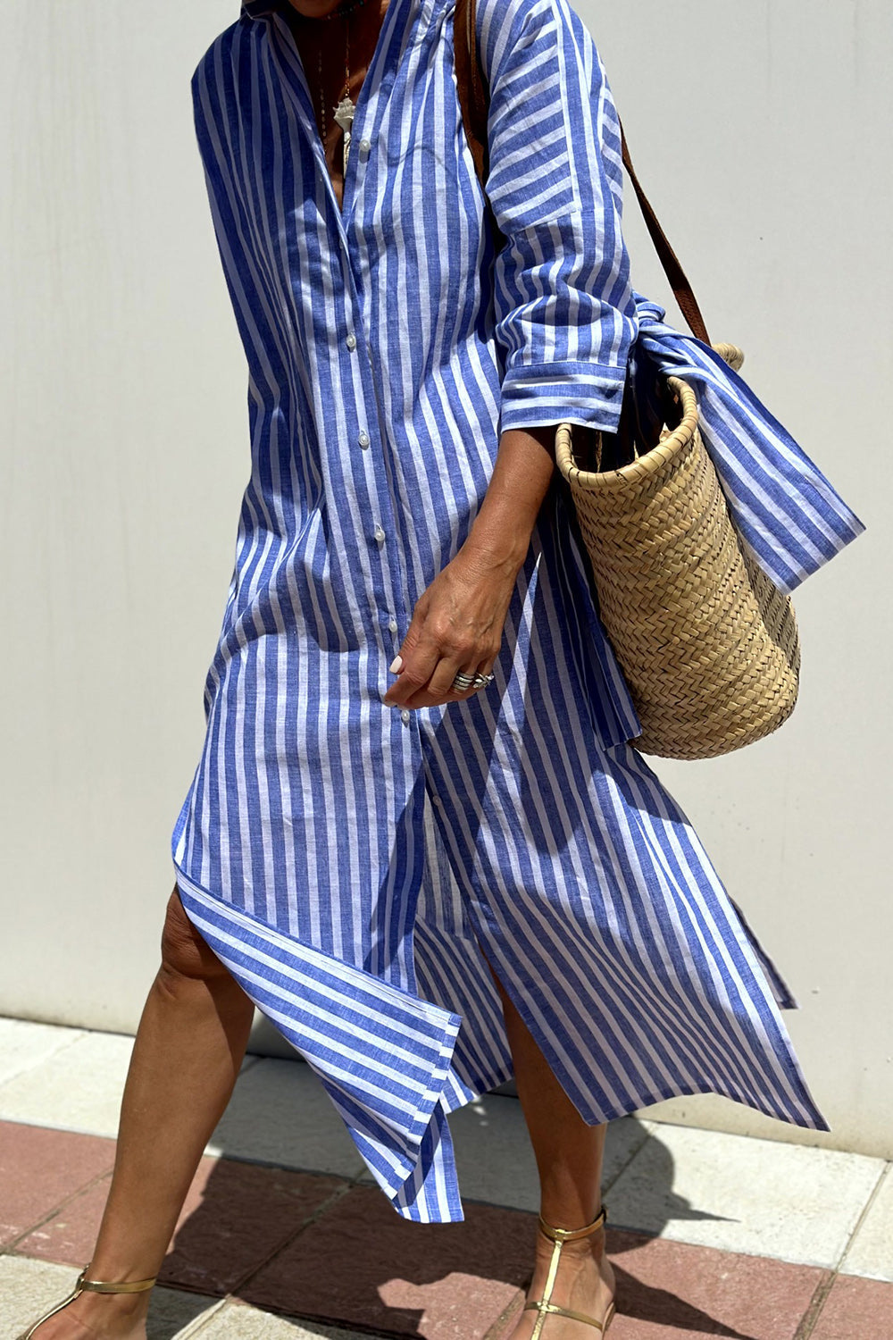 Glenys | Timeless Striped Shirt Dress with Elegant Comfort