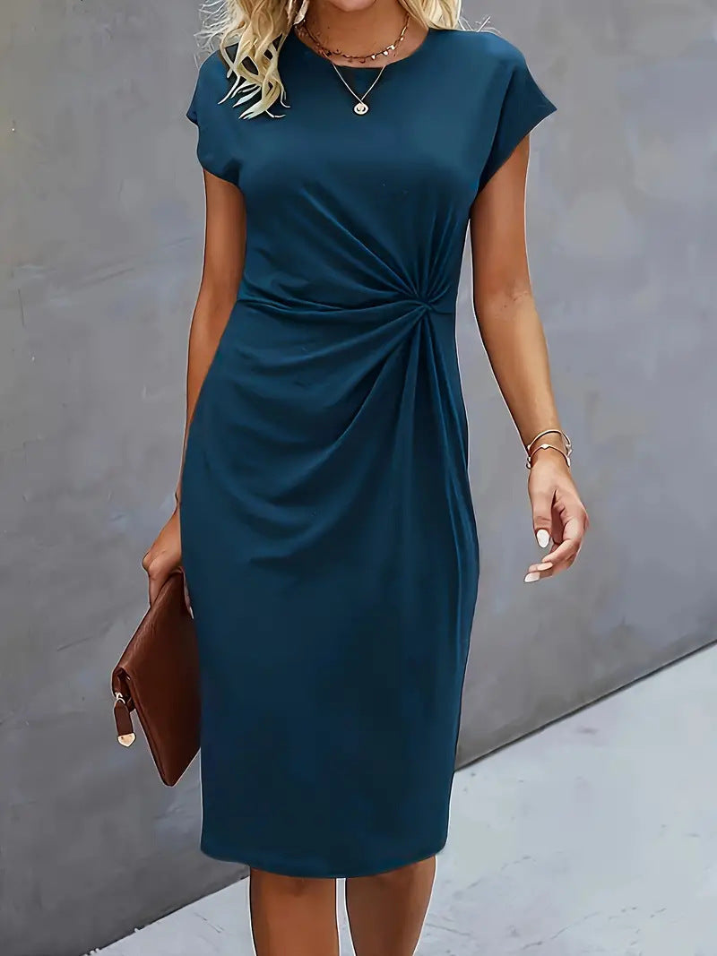 Inez | Twist Front Midi Dress