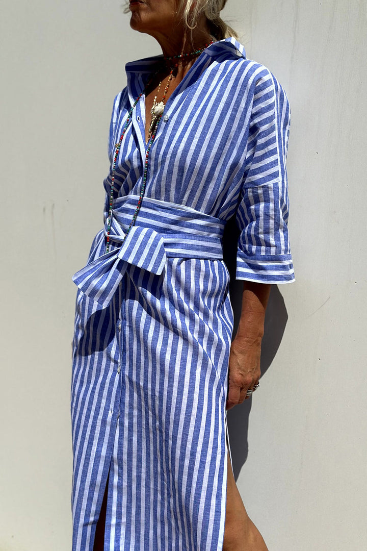 Glenys | Timeless Striped Shirt Dress with Elegant Comfort