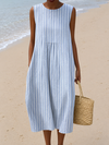 Sallie | Coastal Stripe Midi Dress
