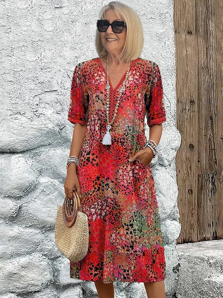 Anouk | Vibrant Pattern Midi Dress