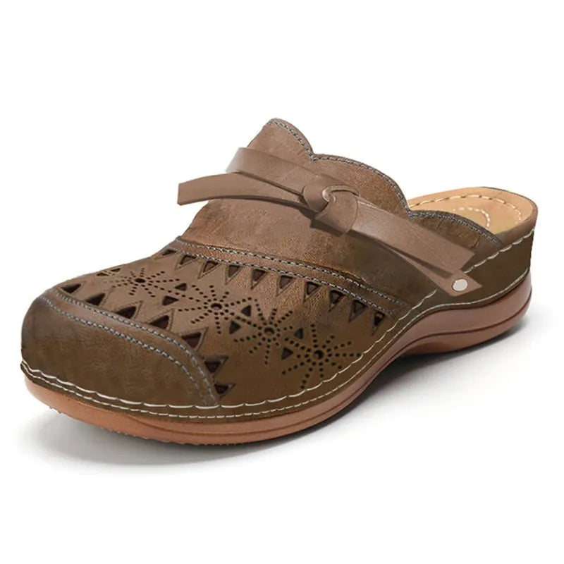 KATHLEEN | Orthopaedic Perforated Strap Mule Clogs