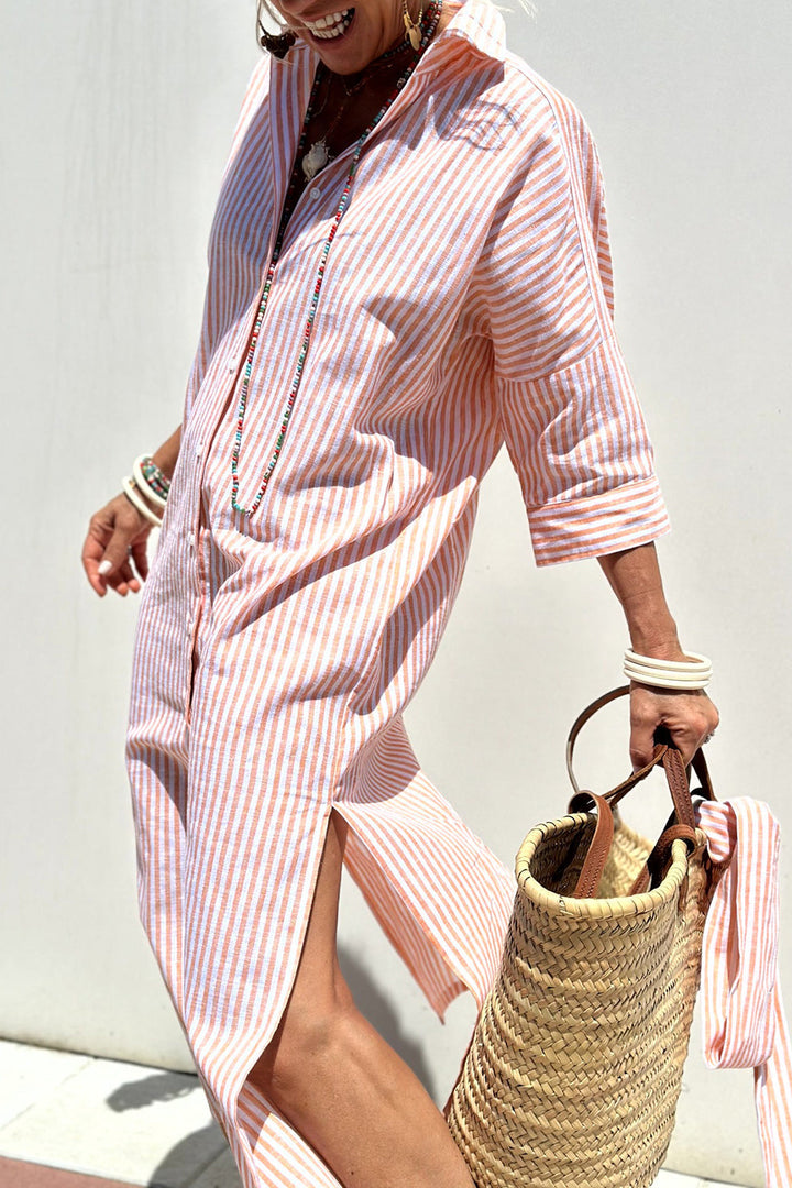 Glenys | Timeless Striped Shirt Dress with Elegant Comfort