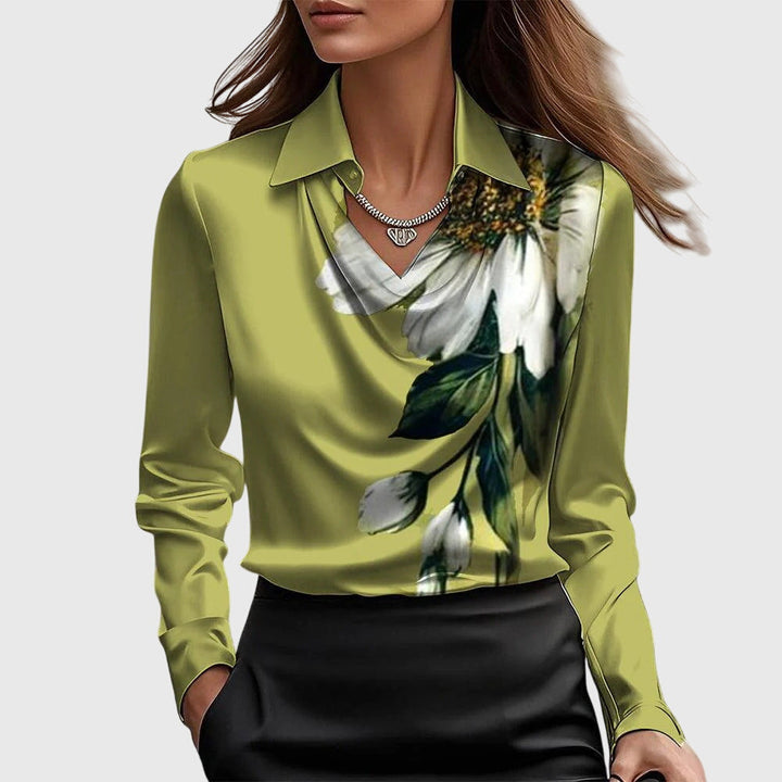 Brooklyn | Pleated Neckline Blouse