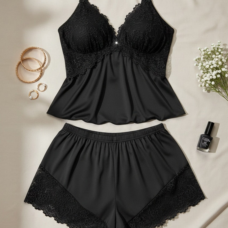 TRUDY | Lace Trim Pyjama Set