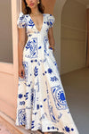 Avermy | Graceful Blue Floral Dress