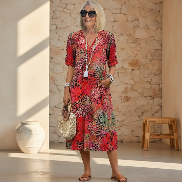 Anouk | Vibrant Pattern Midi Dress