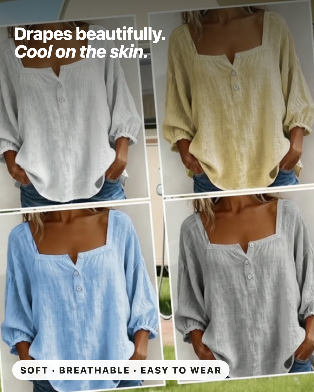 Gertrude blouse, soft and easy to wear