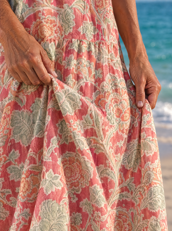 Coralee Coral Garden Midi Dress