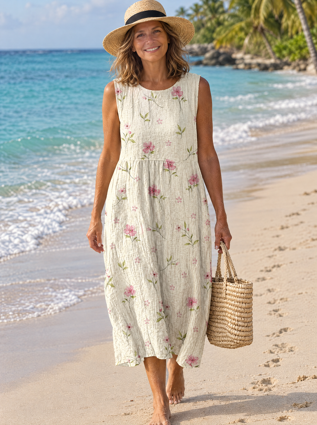 Blossom Cream Blossom Midi Dress