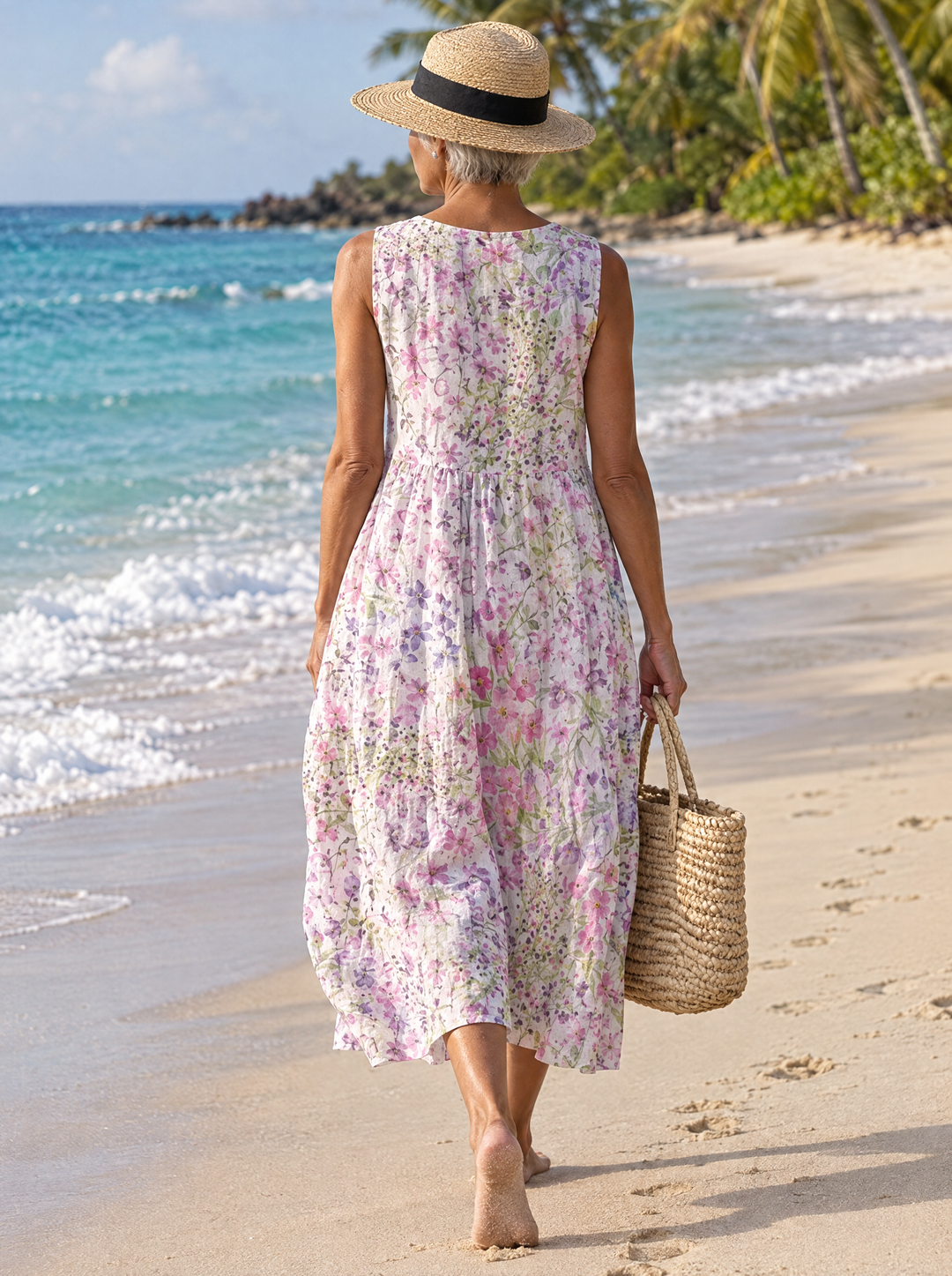 Lilou Lilac Garden Midi Dress