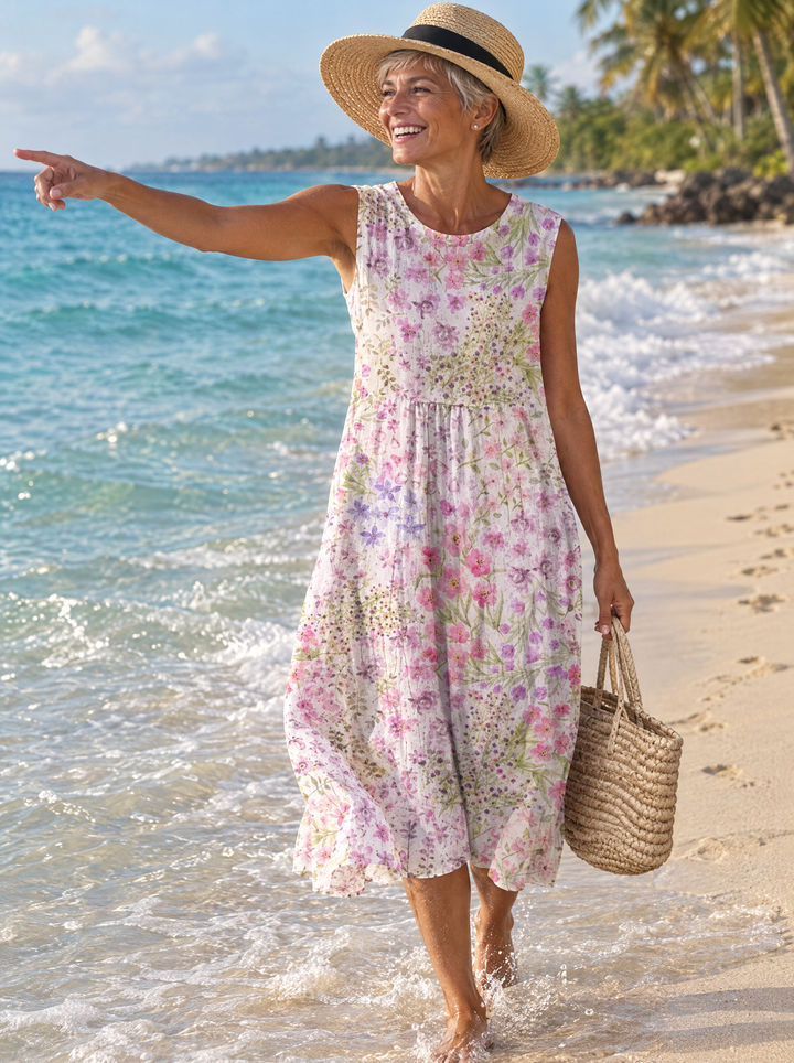 Lilou Lilac Garden Midi Dress