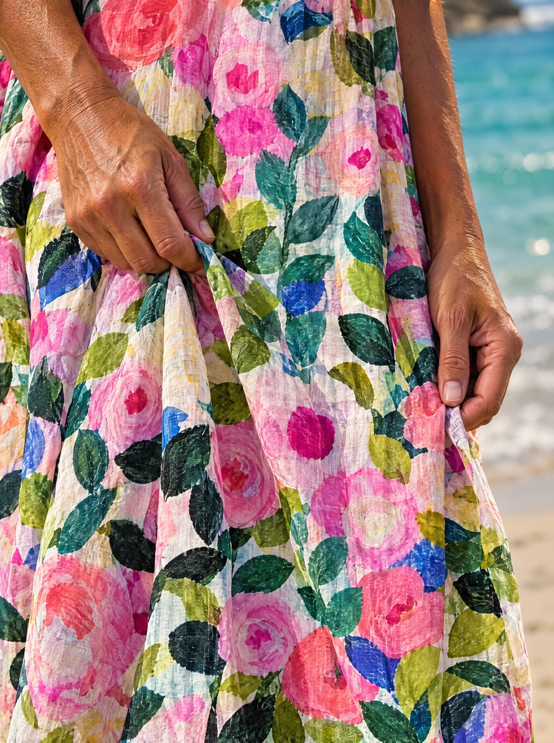 Petunia Painted Rose Midi Dress