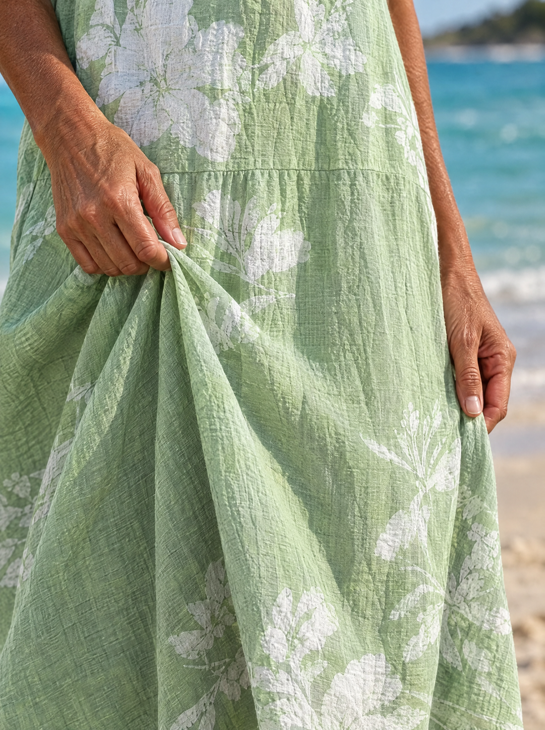 Minty Mint Leaf Midi Dress