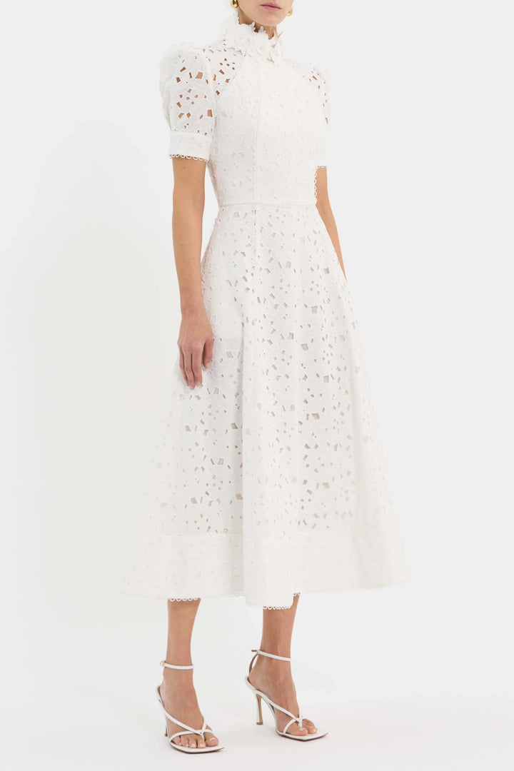 Verena | Broderie Midi Dress