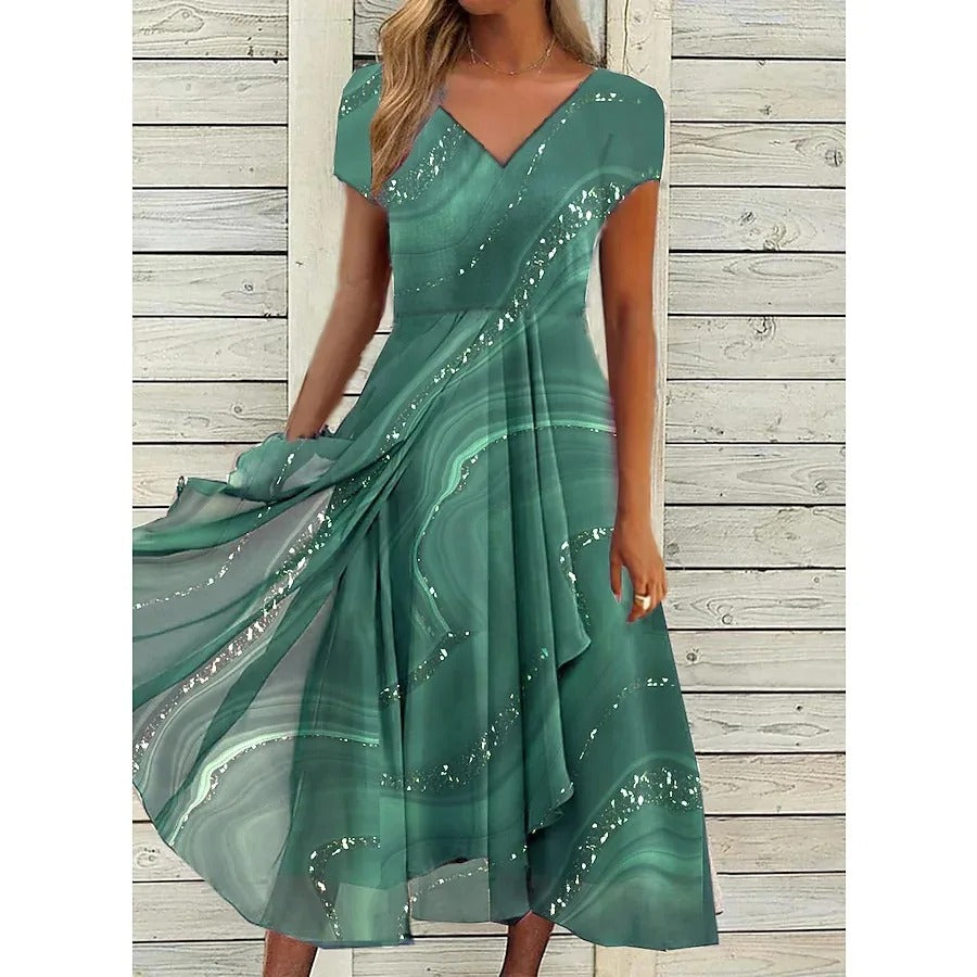 Jocelyn | Elegant V-Neck Midi Dress
